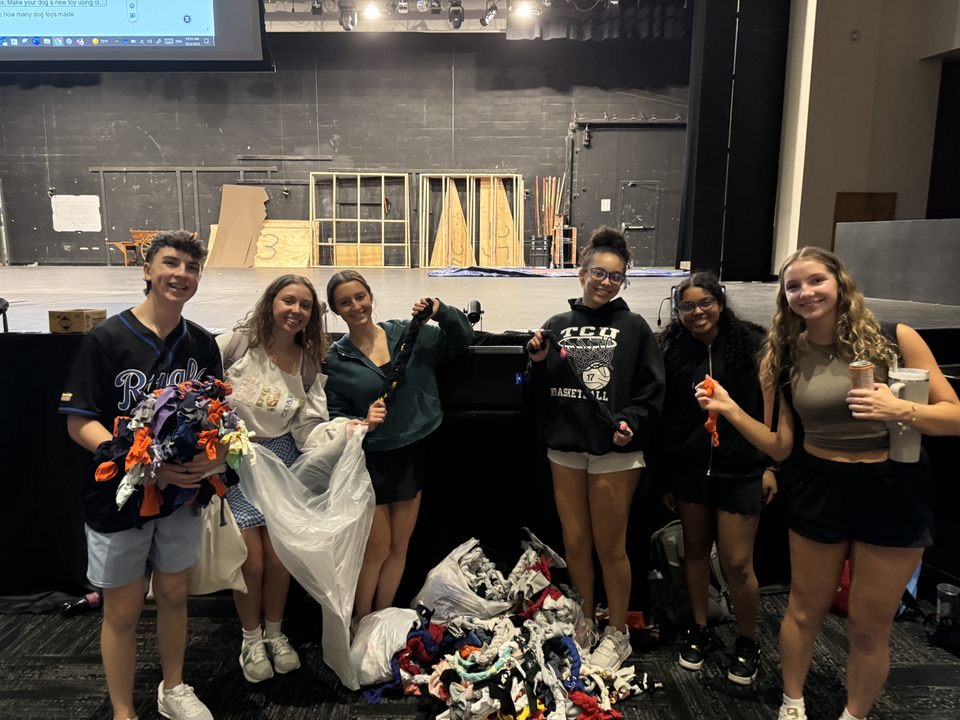 NHS officers collecting all of the finished dog toys.